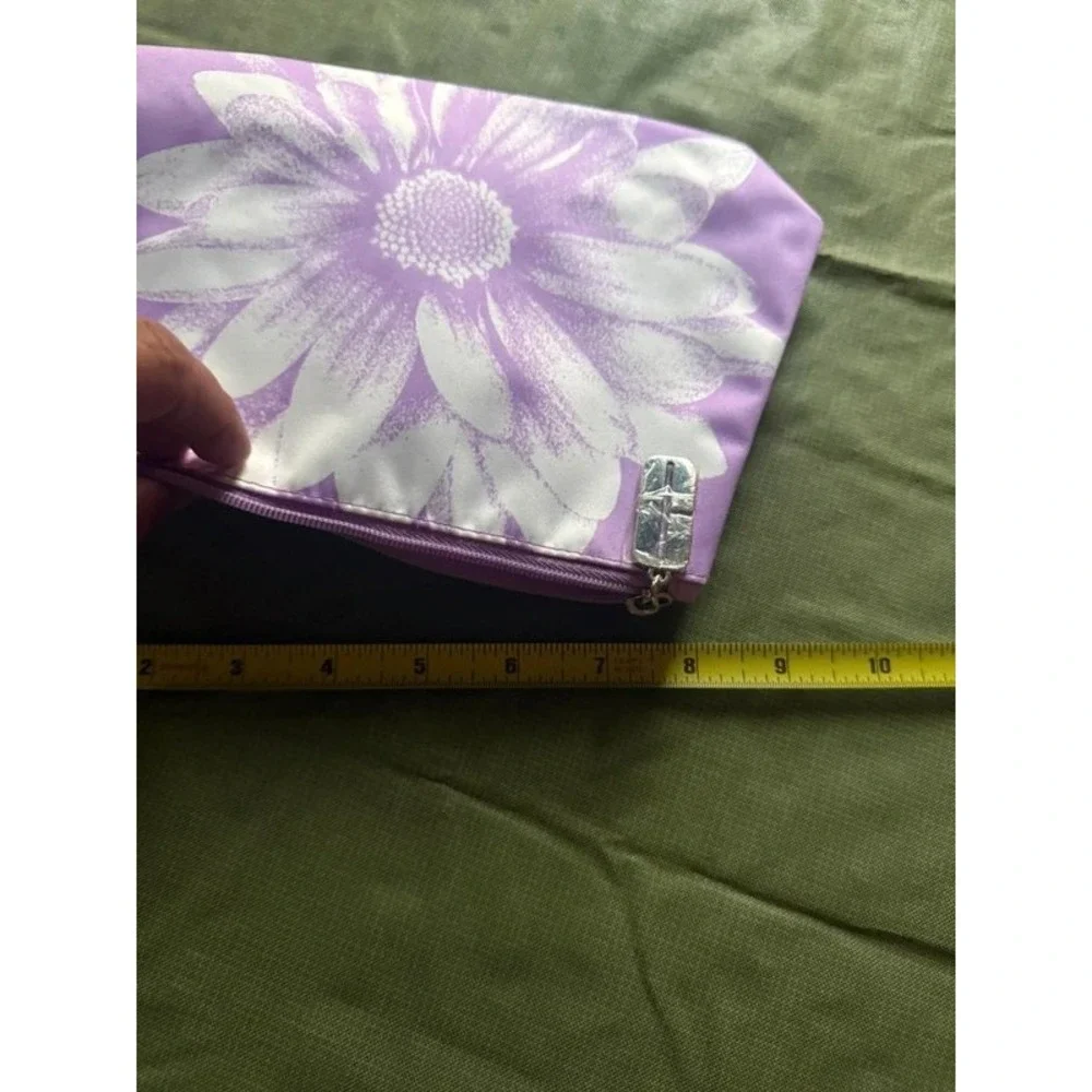 Purple Floral Print Pencil Bag School Pouch